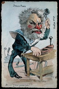 Karikatur af flådeministeren Camille Pelletan (1846-1915) fra serien 