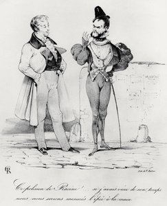Karikatur af de romantiske dramaer på Hernanis tid af Victor Hugo 1802-85) (1829) af French School