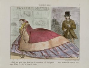 Karikatur af crinoline, fra Modes Pour Rire af French School
