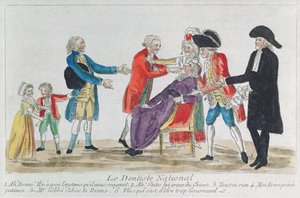 Karikatur af nationaliseringen af kirkens ejendom i Frankrig under den franske revolution, 1792