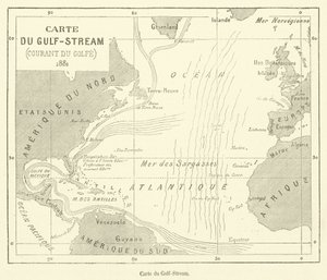 Carte du Gulf-Stream (gravering) af French School