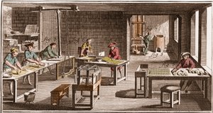 Cartier - Fremstilling af spillekort - "" The Grande Encyclopedia, eller Dictionnaire Raisonne des Sciences, des Arts et des Metiers"" (Encyclopedia or Dictionary of the Sciences, Arts and Professions) af Denis Diderot (1713-1784) og Jean d