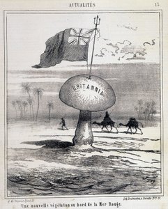 Tegneserie: Ny vegetation ved Det Røde Hav (britisk svamp, der koloniserer Egypten) - 01/02/1868 af French School