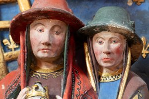 Katedral (Cathédrale Notre-Dame). Interiør. Epitafium over Jean de Libourc. 1470. detalje (foto) af French School