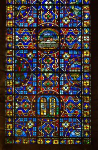 Cathedrale de chartres, detalje af fredens farvede glas af French School