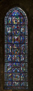 Cathedrale de chartres, farvet glas: typologi lidenskab af French School