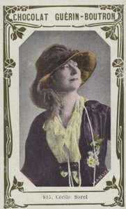 Cecile Sorel (farvet foto) af French School
