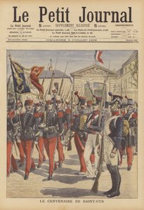 Hundredåret for oprettelsen af det franske militærakademi i Saint-Cyr, Paris (farve litho) af French School