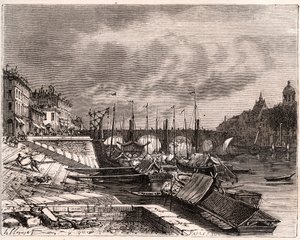 Chalon-sur-Saone (Chalon sur Saone) - Saone-et-Loire - indgravering i "La France illustrée: geografi, historie, statistisk administration" af V.-A. Malt brun. 1884 af French School