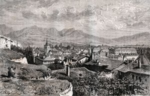 Chambery - Savoie - indgravering i "La France illustree: geografi, historie, statistisk administration" af V.A. Malt-brun. 1884 af French School
