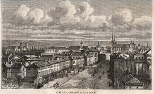 Champagne-Ardenne (Champagne Ardenne), Marne (51), Chalons sur Marne (Chalons-sur-Marne) (nuværende Chalons en Champagne, Chalons-en-Champagne) - indgravering i "France illustrée: geografi, historie, statistisk administration" af V.A. Malt-Brun. 1884 af French School
