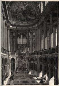 Kapel af slottet i Versailles - Kapel af slottet i Versailles - indgravering i "" PATRIE" - BESKRIVELSE PECTURERIQUE DE LA FRANCE EN 6 BIND AF LUCIEN HUARD - slutningen af 1800-tallet af French School