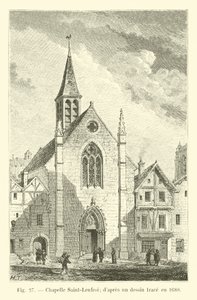 Saint-Leufroy Kapel; fra en tegning sporet i 1680 af French School