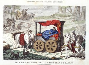Char af en doven konge og vogn af en bonde - i "Paris gennem århundrederne"" 1881 af French School