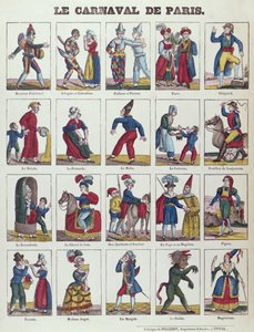 Karnevalet i Paris, ca. 1840 af French School