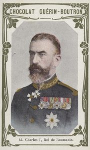 Charles I, konge af Rumænien (farvet foto) af French School