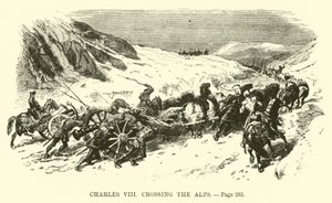 Charles VIII krydser Alperne af French School