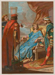 Charles V i slaget ved Poitiers af French School
