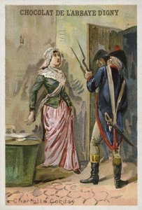 Charlotte Corday, snigmorder på den franske revolutionære jakobinske leder Jean-Paul Marat af French School