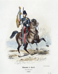 Jægere til hest: Porte - Standard i 1854 - i "" Histoire de l