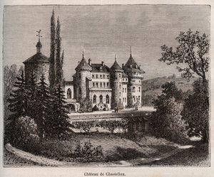 Chateau de Chastellux - Chastellux sur cure, Bourgogne - indgravering i "La France illustree: geografi, historie, statistisk administration" af V.-A. Malt-brun. 1884 af French School