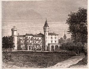Chateau de Lamartine - 71520 Saint Point - gravering i "La France illustree: geografi, historie, statistisk administration" af V.A. Malt-brun. 1884 af French School