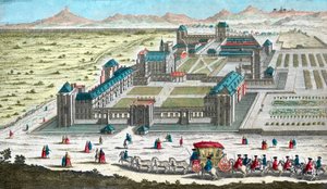 Chateau de Vincennes nær Paris - i det 18. århundrede af French School