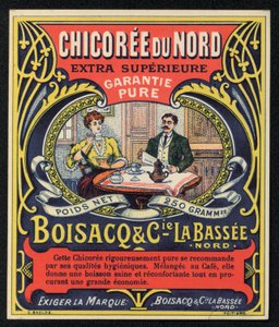 Chicoree du Nord, Boisacq og Cie la Bassee, reklame (farve litho) af French School