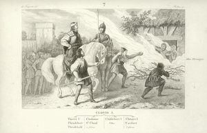 Chlothar I, King of the Franks  af French School