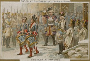 Chocolaterie dAiguebelle handelskort med et billede af Francois de Chevert af French School
