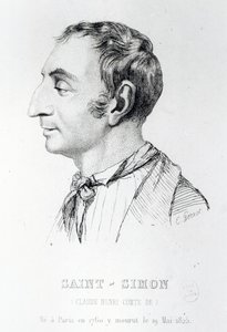 Claude Henri de Rouvroy, greve af Saint-Simon, graveret af Perrot (1800-tallet) af French School