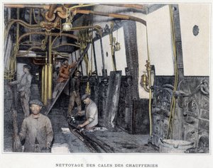 Rengøring af kedelrum - i ""Militæralbum - Navy: Life onboard"" af French School