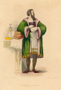 Clement Marot (farvet gravering) af French School