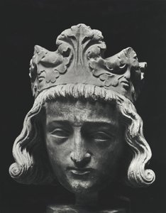 Clovis II (ca. 634-657), Merovinger frankisk konge af Neustrien og Bourgogne (639-657), fra Abbey of Saint-Denis, originalt 13. århundrede (gipsafstøbning) af French School