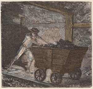 Kulminedrift (farvet gravering) af French School