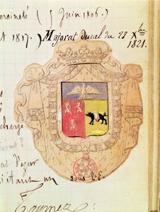Våbenskjold fra Charles Maurice de Talleyrand-Perigord (1754-1838) Prins af Benevento af French School