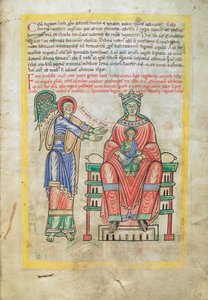 Torsk. Gulf. 1 Gud. lat. (9r), Madonna and Child, fra Liber Floridus af Lambert de Saint-Omer c.1120 af French School