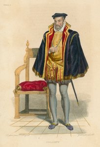 Coligny (farvet gravering) af French School