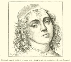 Samling af Uffizi-galleriet, Firenze, Portræt af Perugin (gravering) af French School