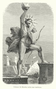 Colossus of Rhodos ifølge en tradition (gravering) af French School