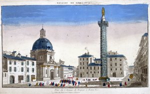 Søjlevisning af Trajan (Trajane-søjlen) (Colonna Traiana) i Rom - gravering af French School