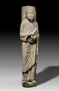 Søjleformet figur af en apostel, Châlons-sur-Marne, ca. 1180 (kalksten) af French School