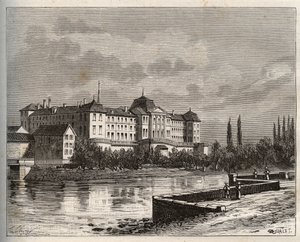 Commercy - La Meuse (55), Lorraine, Frankrig - indgravering i "La France illustrée: geografi, historie, statistisk administration" af V.A. Malt-Brown. 1884 af French School