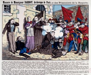 Kommune i Paris: Massakren af Monsignor Darboy (1813-1871), Archeveque of Paris og fangerne af Roquette den 24. maj af French School