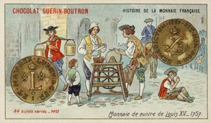 Kobbermønter af Ludvig XV af French School