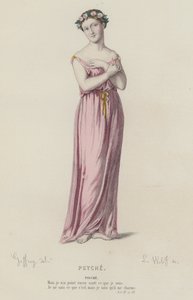 Corneille, Psyche, Act III, Sc III (farvet gravering) af French School