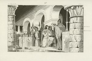Coronation of Louis III and Carloman as Kings of West Francia, 879  af French School