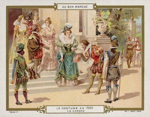 Kostume i 1500 - jagt (chromolitho) af French School