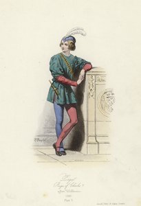 Kostume af en side, regeringstid af Charles V af Frankrig af French School