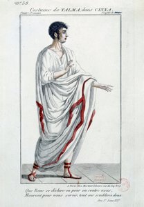 Kostume af komikeren Francois-Joseph (Francois Joseph) Talma (1763-1826) i tragedien "Cinna ou la Clemence d